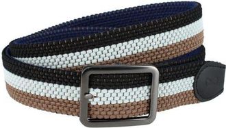 Trafalgar Store Matias Blue and Kahki Stripe Reversible Braided Casual Golf Belt in Blue And Khaki Stripes at Nordstrom, Size 32