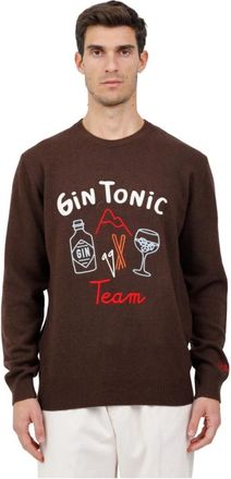 MC2 Saint Barth Heron Crew-neck Sweater - Heren - Ronde hals truien - Bruin - M - Wol - Truien & Vesten