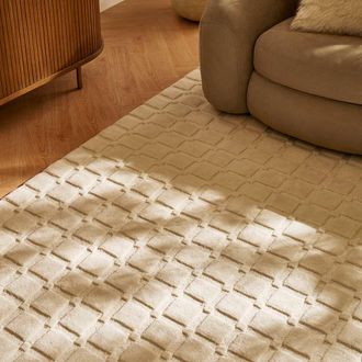 Castlery Hand Tufted Grey Area Rug with Geometric Patterns by Castlery, 7.5 x 9