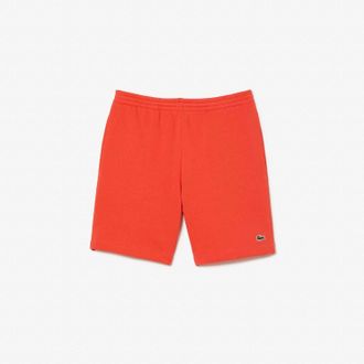 Lacoste Heren Lacoste Regular Fit Fleece Korte Broek in Oranje