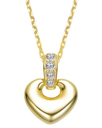 Rachel Glauber 14K Plated Cz Heart Necklace