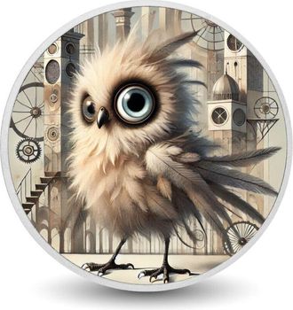 OEM Chrono Owl: Moneda De Color Del Vigilante De Las Agujas Desgastadas Por El Tiempo