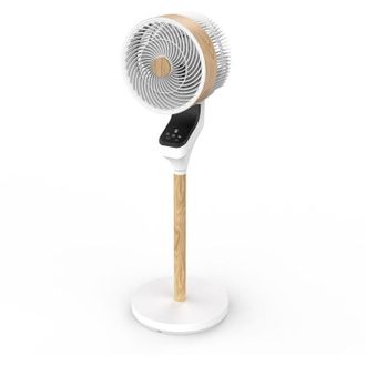 Fabrilamp Fabrilamp - Ventilador Pie Bizancio Blanco/haya 50w 3velocidades 95x30x30 Oscilante,tactil Display,remoto,temporizador