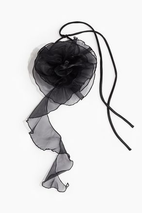 H&M Halsschmuck mit Bl&uuml;te - Schwarz