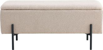 Moloo Banco con almacenaje en tejido boucl&eacute; beige 95 cm