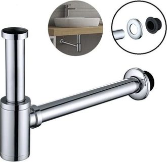 HOMELODY Homelody - Sif&oacute;n De Lavabo De Acero Inoxidable, Sif&oacute;n Para Lavabo Y Vasque Con Altura Ajustable, Set De Sif&oacute;n G1-1/4