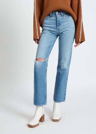 Rag & Bone Alex High Rise Straight Jeans In Delavan Wash