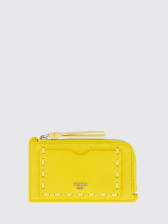 Fendi Portacarte Peekaboo in pelle di vitello con zip e logo