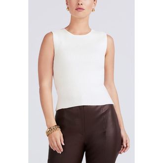 Derek Lam Ariana Rib Knit Muscle Tank Sweater in Ivory at Nordstrom Rack, Size Xx-Large