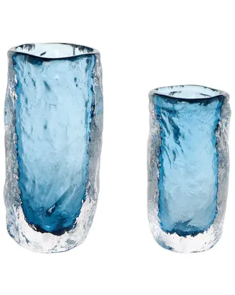 Tozai Home Home Set Of 2 Vendome Art Glass Hand Blown Glass Vases