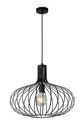 Lucide MANUELA Dimmable Adjustable Indoor Vintage Pendant Light 1xE27 in Black