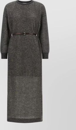 Brunello Cucinelli sparkling lam&eacute;-knit midi dress