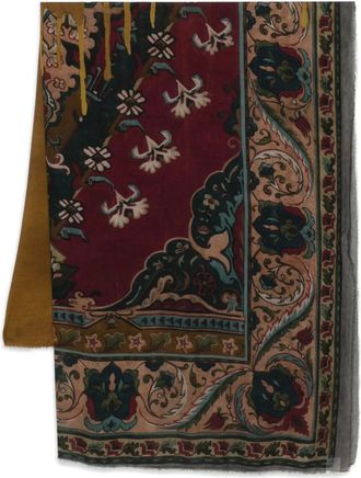 Faliero Sarti Foulard in seta a fiori - Marrone