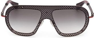 Christian Louboutin 130mm Shield Sunglasses in Gunmetal/gunmetal Red Enamel at Nordstrom