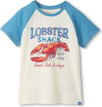 Hatley Kids Lobster Cotton Graphic Baseball T-Shirt in Natural at Nordstrom, Size 4T