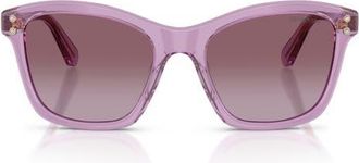 Swarovski 54mm Gradient Square Sunglasses in Transparent Amethyst /Violet at Nordstrom