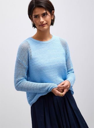 Contemporaine Womens Cropped openwork boxy-fit sweater