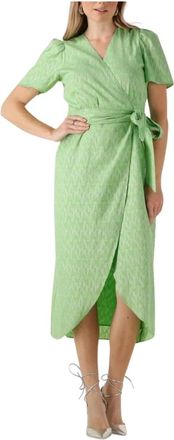 Freebird by Steven Kleedjes, Dames, Groen, S, Green Blossom Mini Jurk