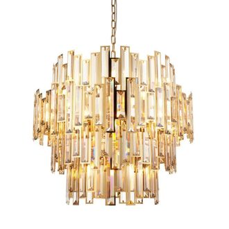 Netlighting Viviana Pendant Gold Plate Champagne Crystal 15x E14