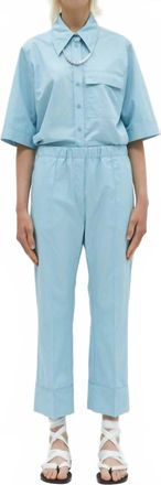 Christian Wijnants Panesh Cropped Straight Pants In Light Blue