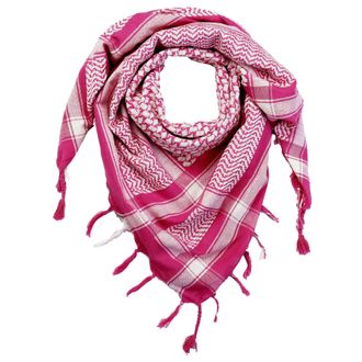 Freak Scene Kufiya - pink - white - 40x40 inch - Shemagh - Arafat scarf