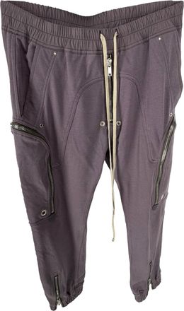 Rick Owens Bauhaus Tapered Jersey Sweatpants in Purple Cotton