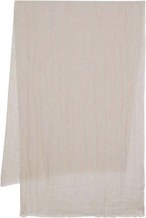 Brunello Cucinelli Beige Striped Lightweight Scarf, Brand Size OS (US Size OS)