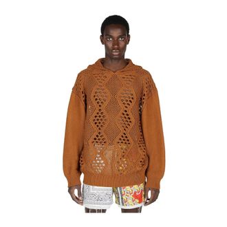 Children of the discordance Hoodies & sweatvesten, Heren, Bruin, S, Katoen, Gebreide katoenen hoodie