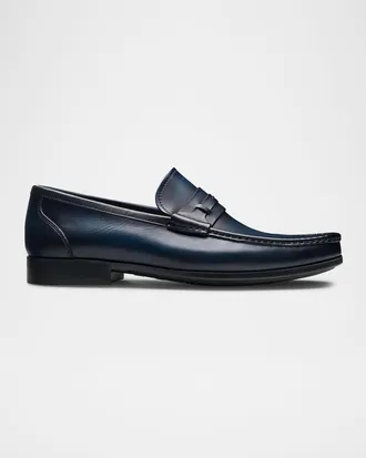 Magnanni Mens Daren Leather Moccasin Loafers