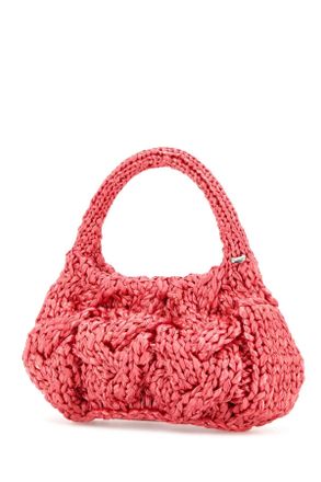 J.W.Anderson Womens Fuchsia Raffia Small Cable Handbag Bubblegum Borse A Mano