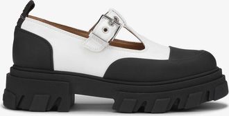 Ganni White Cleated Mary Jane Shoes