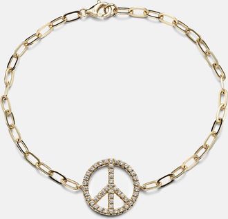 Roxanne First Peace Out 14kt gold bracelet with diamonds
