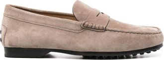 Tod's Gommino suede loafers - men - Calf Suede/Calf Leather/Rubber - 6.5 - Neutrals