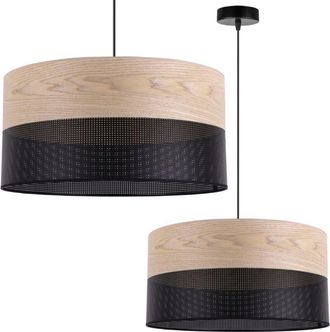 OEM L&aacute;mpara Colgante Individual Pantalla Cl&aacute;sica De Chapa De Roble 44 Cm