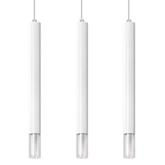 Sollux Lighting L&aacute;mpara de techo blanco acero, vidrio alt. 120 cm