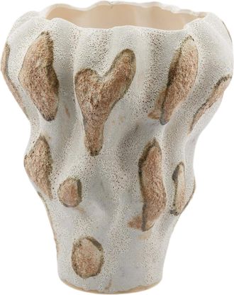 Schubiger M&ouml;bel Vase Mohnkapsel Weiss Caramel H: 42 cm