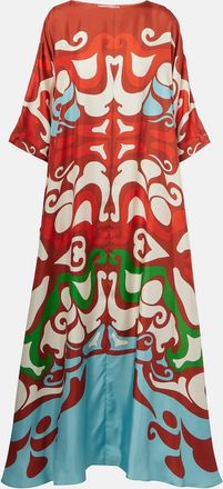 La DoubleJ Abito lungo Muumuu in twill di seta con stampa