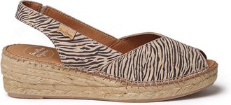 Toni Pons Bernia-p Womens Wedge Sandals Zebra - Black/White Leather - Size UK 7