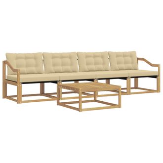 vidaXL Conjunto De Sof&aacute;s De Exterior 5 Pcs Y Beige 79 X 79 X 37 Cm Vidaxl
