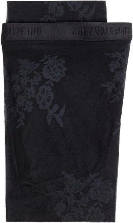 Valentino Garavani Collant con ricamo a fiori - Nero