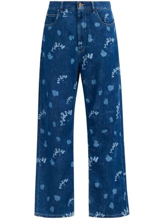Marni Mega Marni laser-print jeans - men - Cotton - 36 - Blue