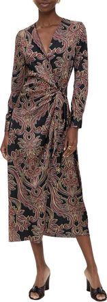 Misa Eliza Midi Dress In Studded Flora Satin