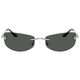 Versace VE2279143687 Rectangle Rimless Sunglasses - Silver