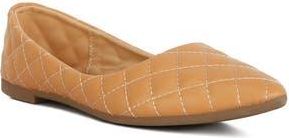 London Rag Rikhani Quilted Pointed Toe Ballet Flat in Beige at Nordstrom Rack, Size 10