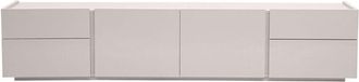 Miliboo Mobile TV design beige lucido con contenitori L199.8 cm ISAURE