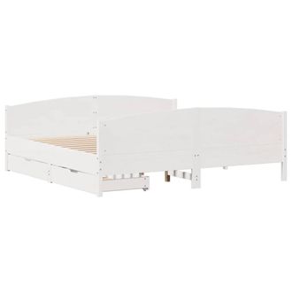 Berkfield Home Full Bed Frame without Mattress White 200x200 cm Solid Wood Pine