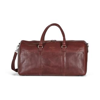 Howard London Victor Weekendtas - Heren - Weekendtassen - Bruin - ONE Size - Leer - Tassen