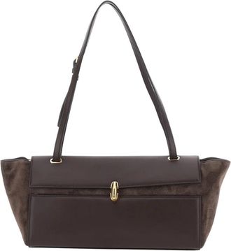 Savette Trapeze Schoudertas - Dames - Schoudertassen - Bruin - ONE Size - Leer - Tassen