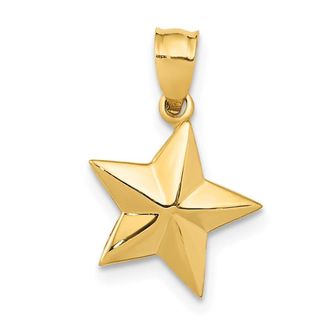 Diamond2Deal 14k Yellow Gold Polished Small Star Pendant