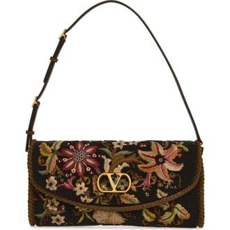 Valentino Garavani Vain Soft Embroidered Top Handle Bag in Multi Brown at Nordstrom